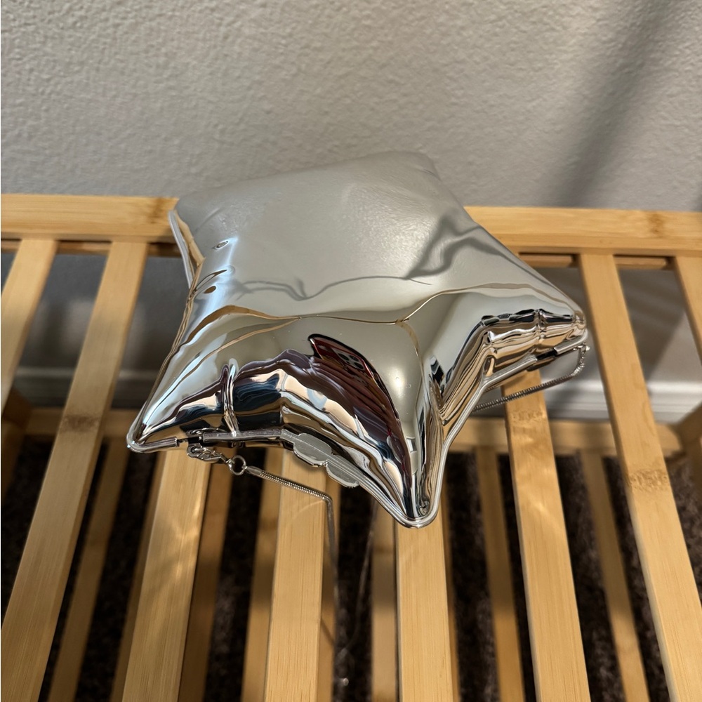 Zara Metallic Silver Star Bag - Picture 4 of 4